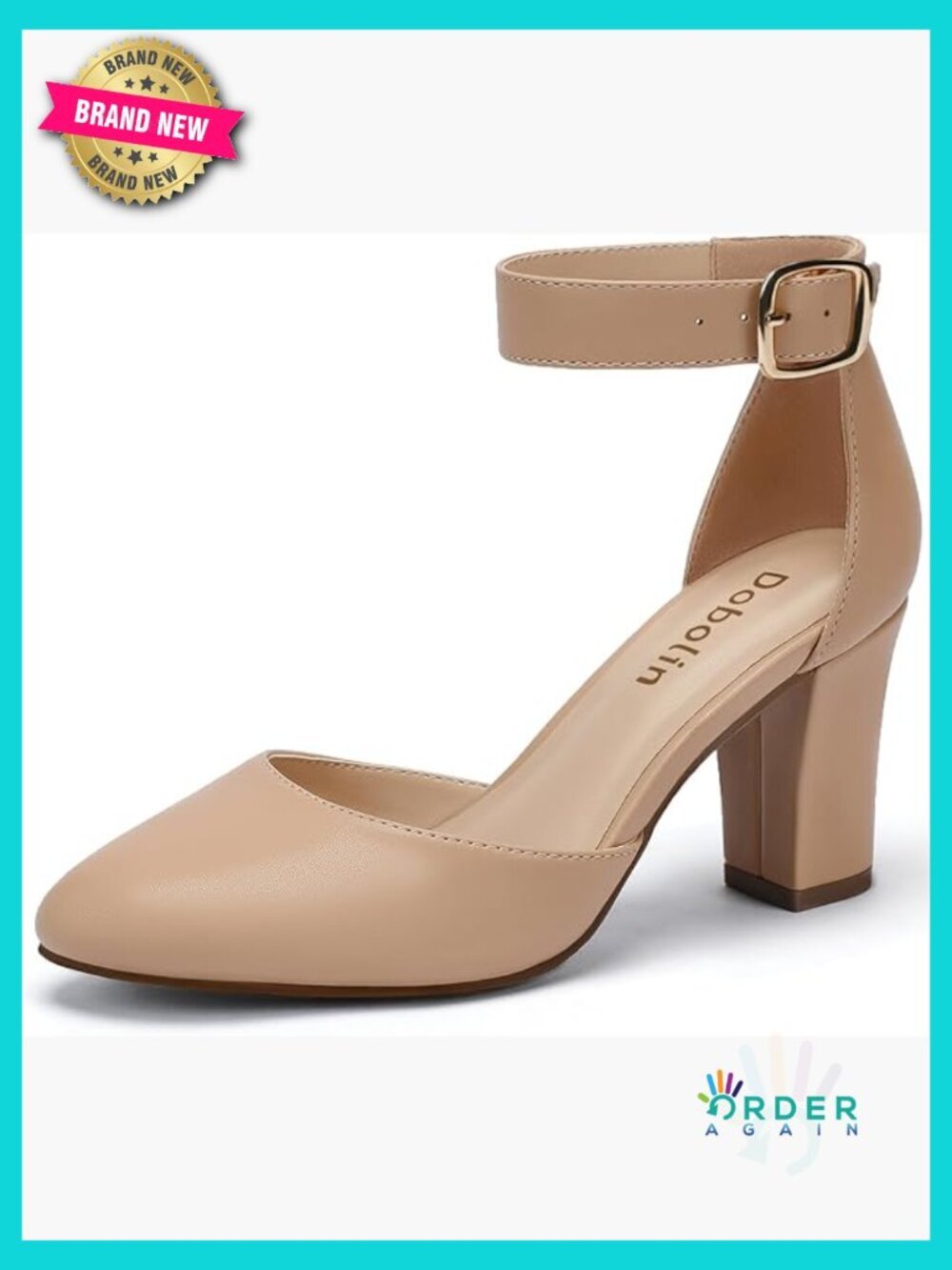 Chunky Block Heel Pumps Wide Width Comfort Dress Shoes Round Toe Ankle Strap